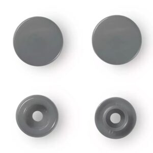 Plastični DRUKERI 12,4mm silver grey 30kom