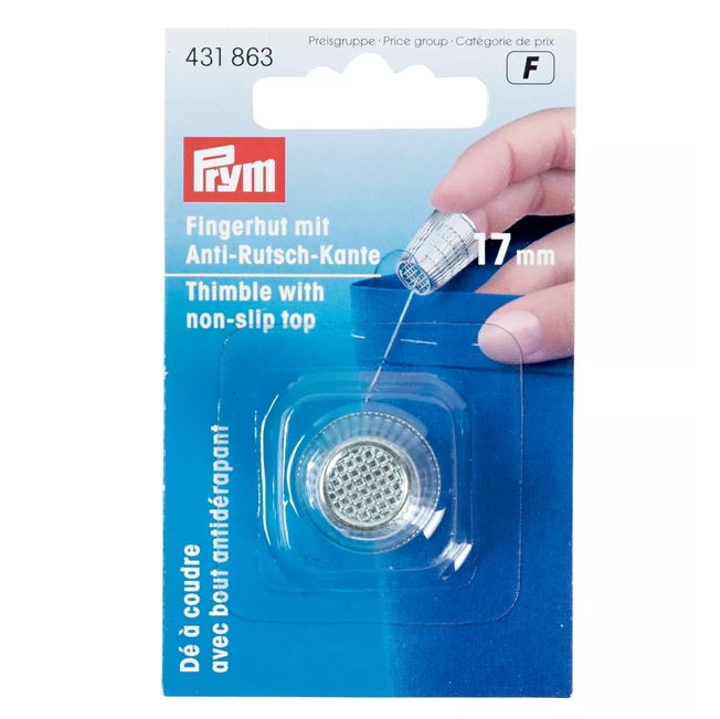 NAPRSTAK s protukliznim rubom Prym M 17mm srebrni Slika 2