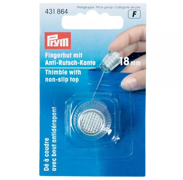 NAPRSTAK s protukliznim rubom Prym L 18mm srebrni Slika 3